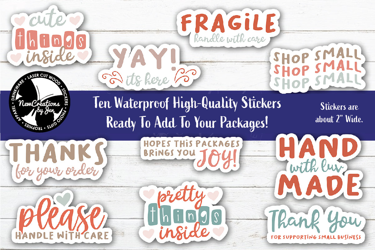 Pretty things inside stickers, small business stickers