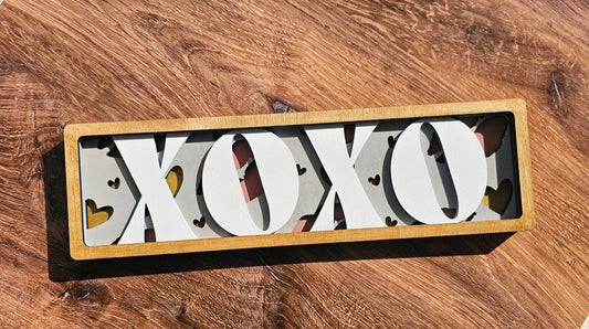 XOXO Chunky Layered Shelf Sitter Sign Kit