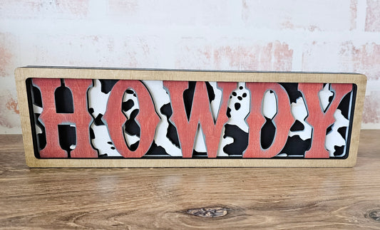 Howdy! Boho Western Chunky Layered Shelf Sitter Sign Kit