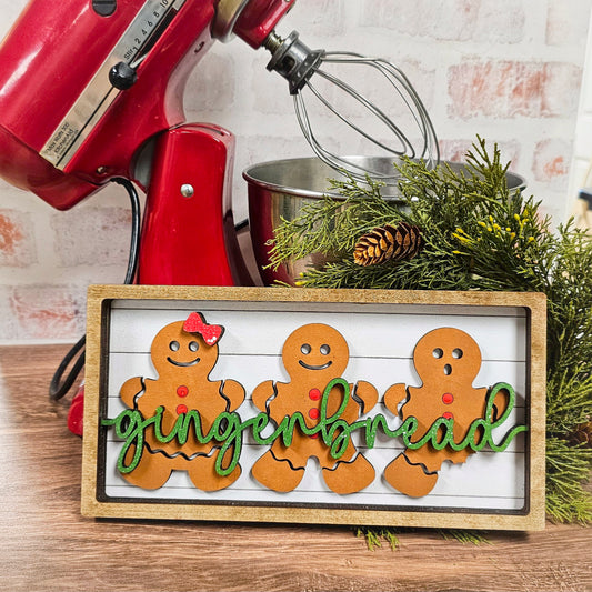 Gingerbread Chunky Layered Shelf Sitter Sign Kit