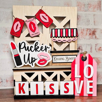 Kissing Booth Tiered Tray Mini Sign Kits