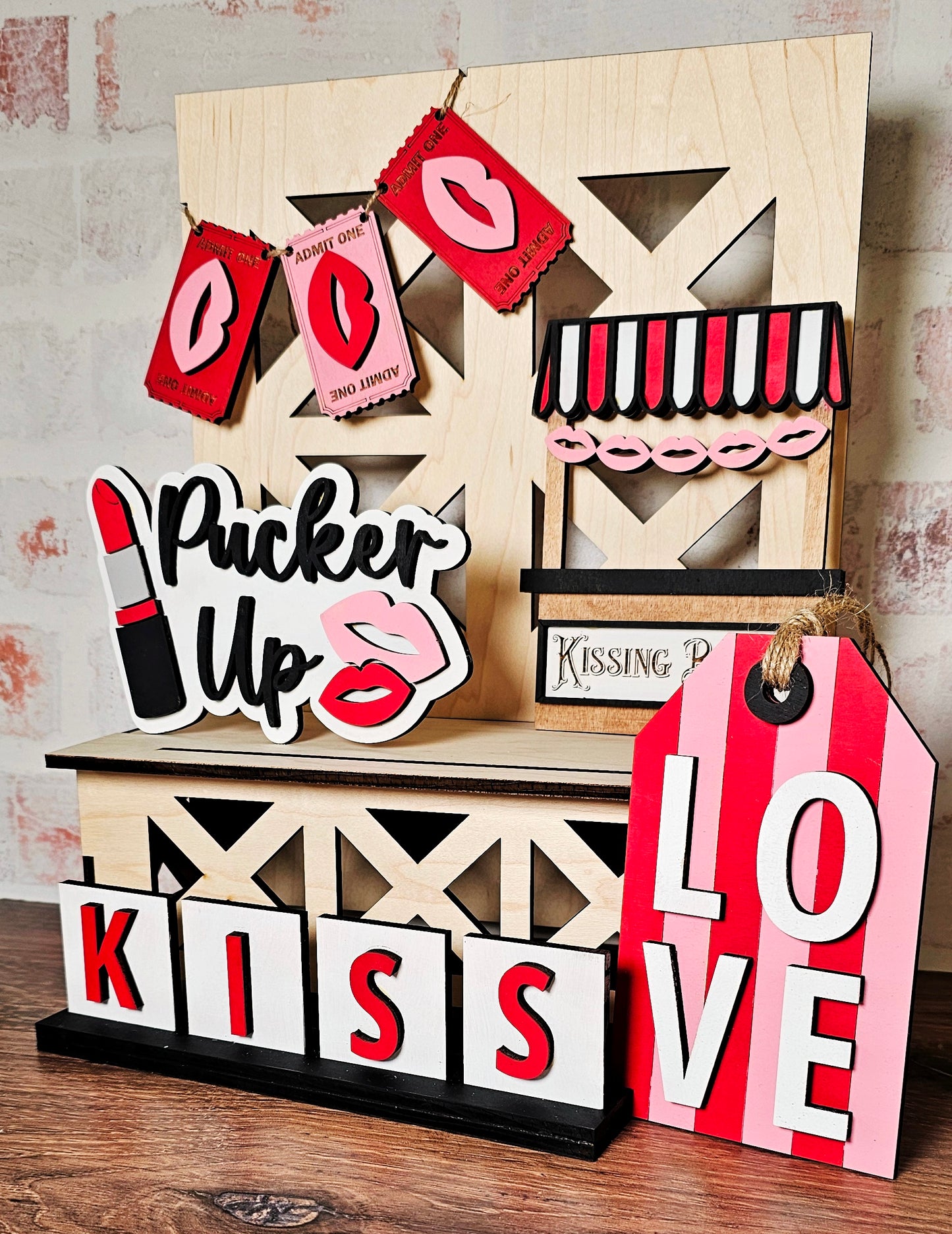 Kissing Booth Tiered Tray Mini Sign Kits