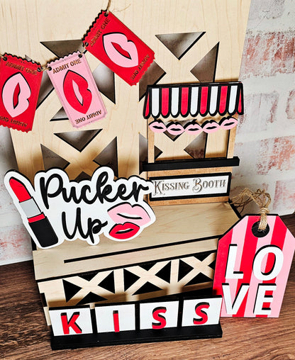 Kissing Booth Tiered Tray Mini Sign Kits