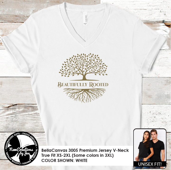 Beautifully Rooted Unisex Premium V-Neck T-Shirt