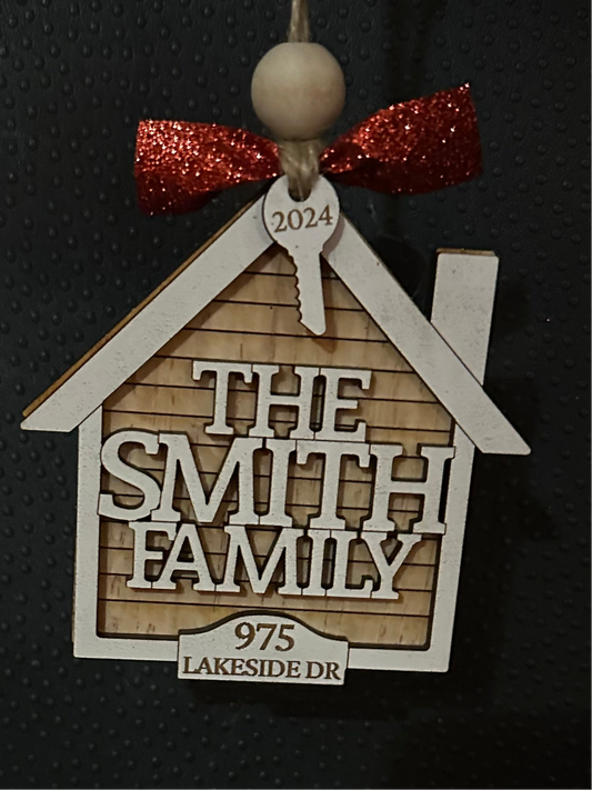 Family Home Ornament with key