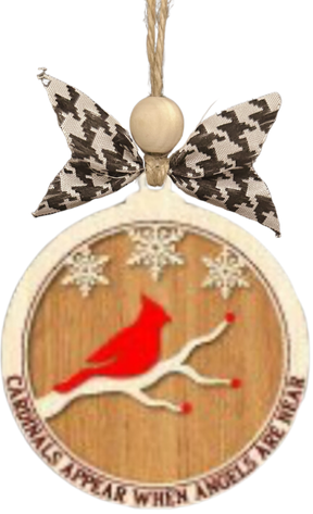 Cardinal Snowflake Ornament - Cardinals Appear when Angels are Near