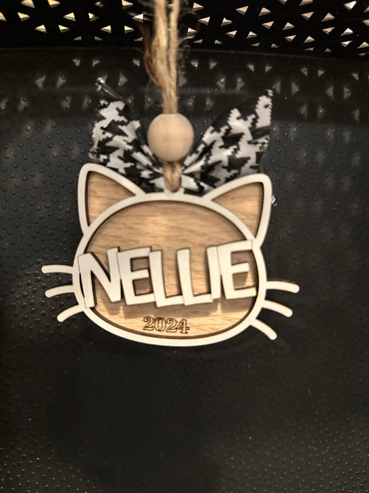 Kitty Face Name Ornament for your favorite cats