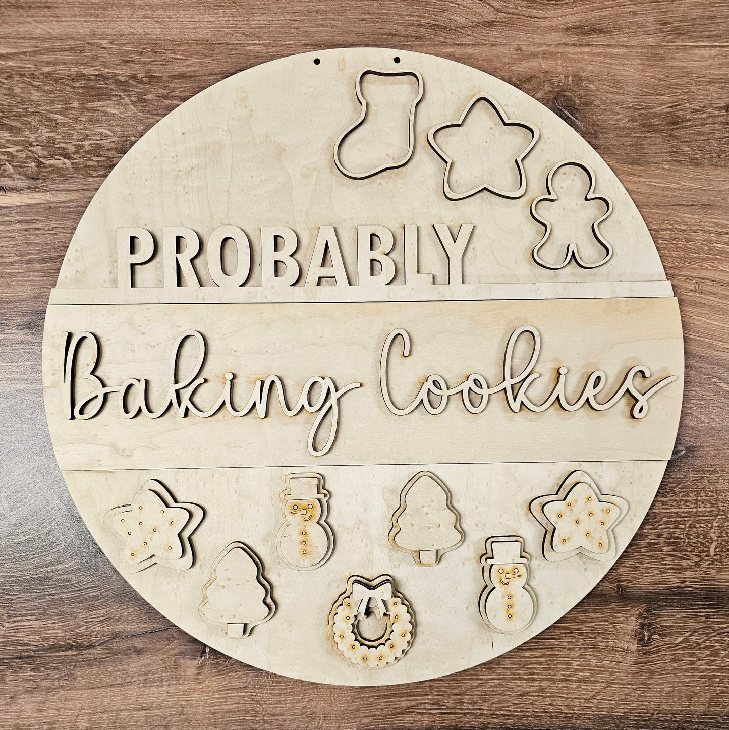 Probably Baking Cookies Door Hanger Sign