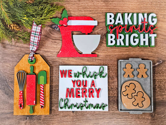 Baking Spirits Bright Mini Sign/Tiered Tray - Ready to Paint Kit or Painted