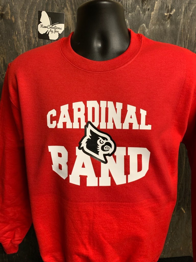 Red gildan online crewneck