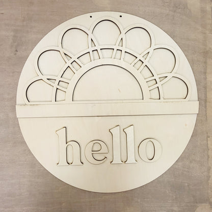 Boho Hello Door Hanger Kit - Round - Various Sizes