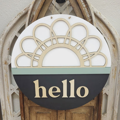 Boho Hello Door Hanger Kit - Round - Various Sizes