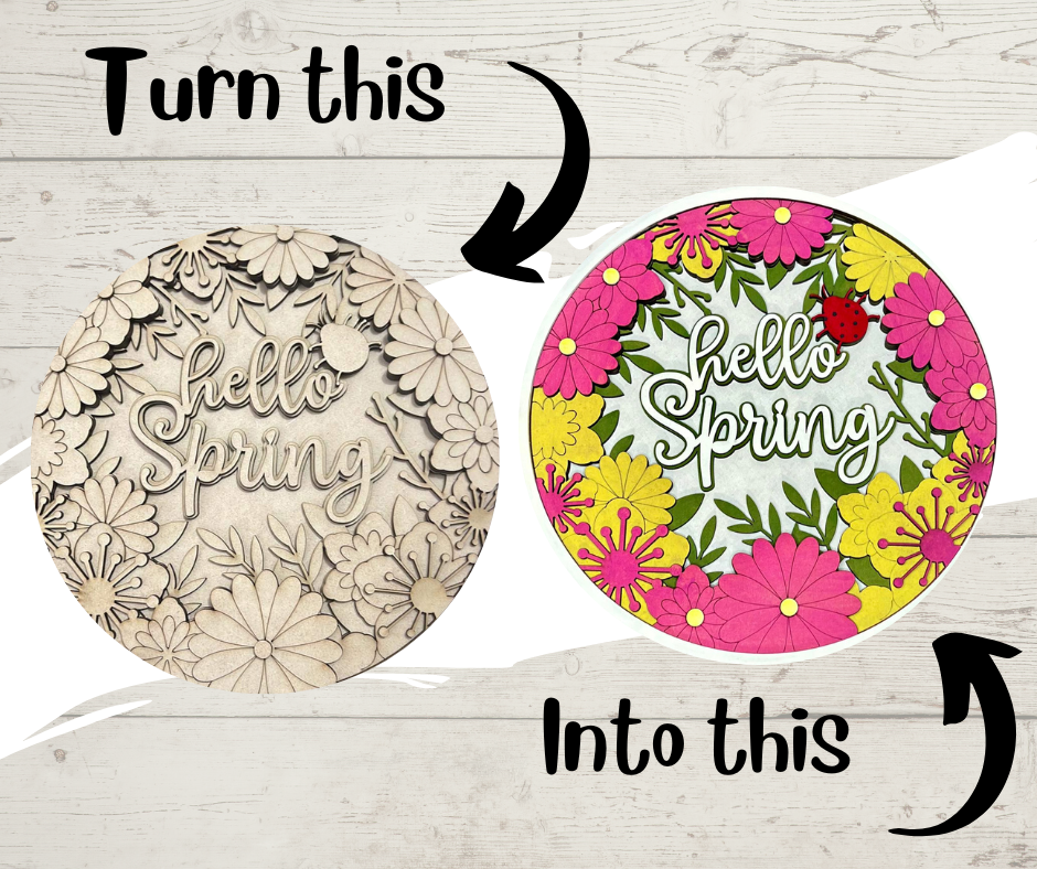 Spring Flowers Sign Kit - Ready to Paint