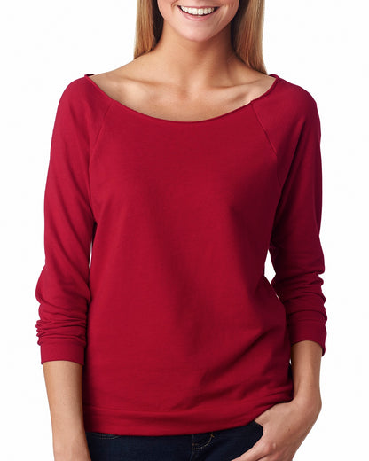 Ladies' French Terry 3/4-Sleeve Raglan Next Level 6951