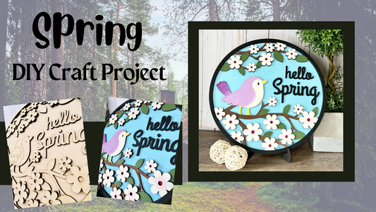 Birdie Hello Spring Round Layers Sign