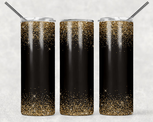 Confetti Gold with Black 20oz  Skinny Tumbler